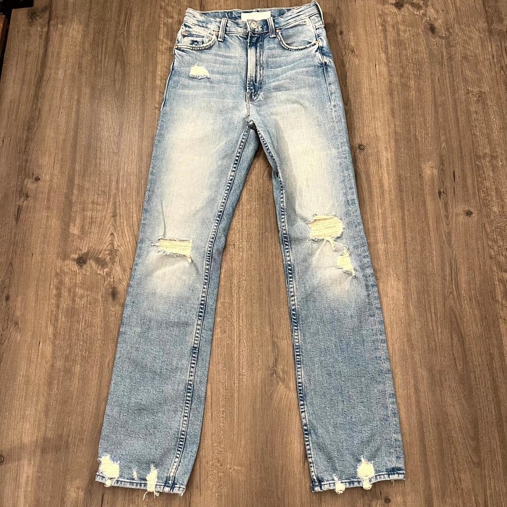 MOTHER Jeans High Waisted Rider Skimp The Confession Wash Distressed Women 24